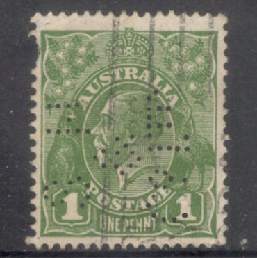 Australian 1931-1936 1d King George V Green Stamp - Type 6 Watermark