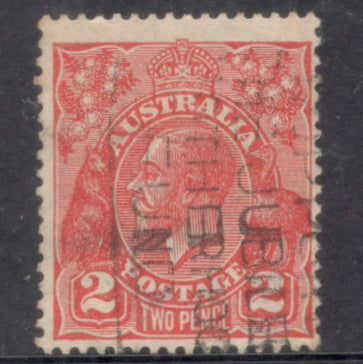 Australian 1931-1936 2d King George V Red Stamp - Type 6 Watermark