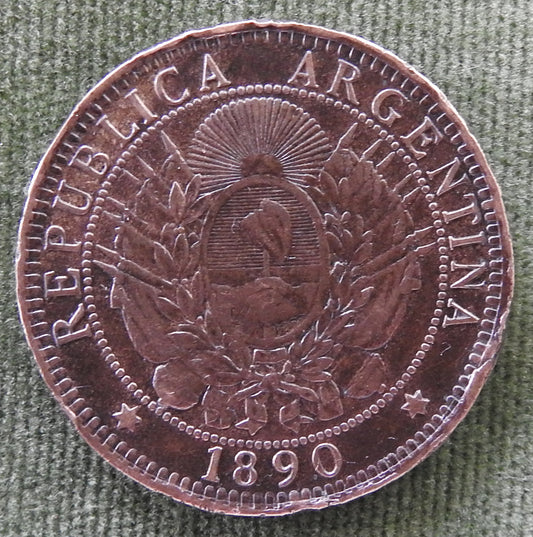Argentina 1890 2 Centavos Coin - The Arms Of Argentina