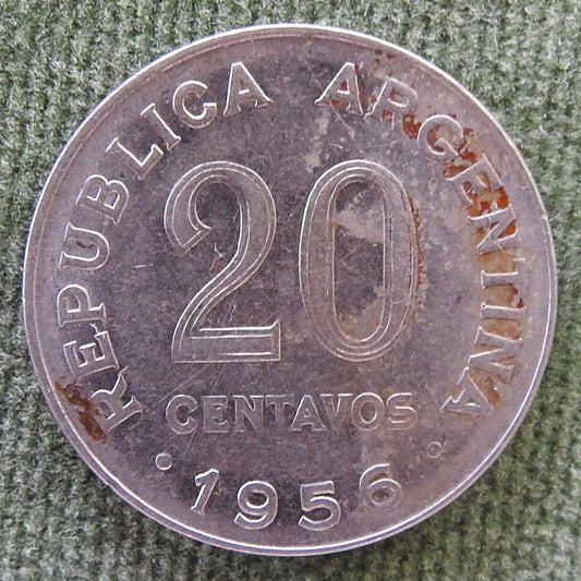 Argentina 1956 20 Centavos Coin Jose De San Martin