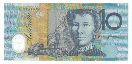Australian 2003 10 Dollar MacFarlane Henry Polymer Banknote s/n BA 03545600 - Circulated