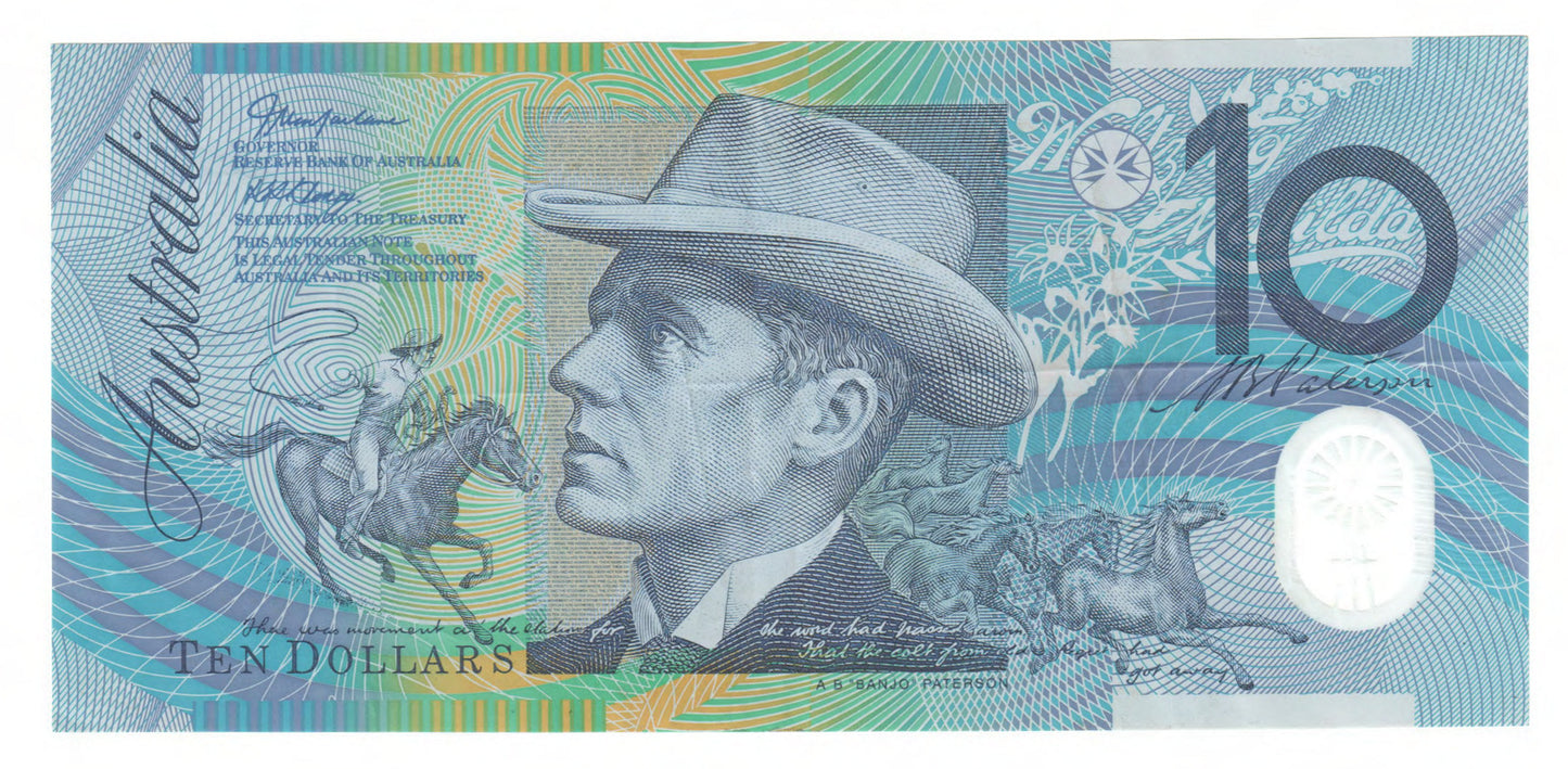 Australian 2006 10 Dollar MacFarlane Henry Polymer Banknote s/n AC 06117660 - Circulated