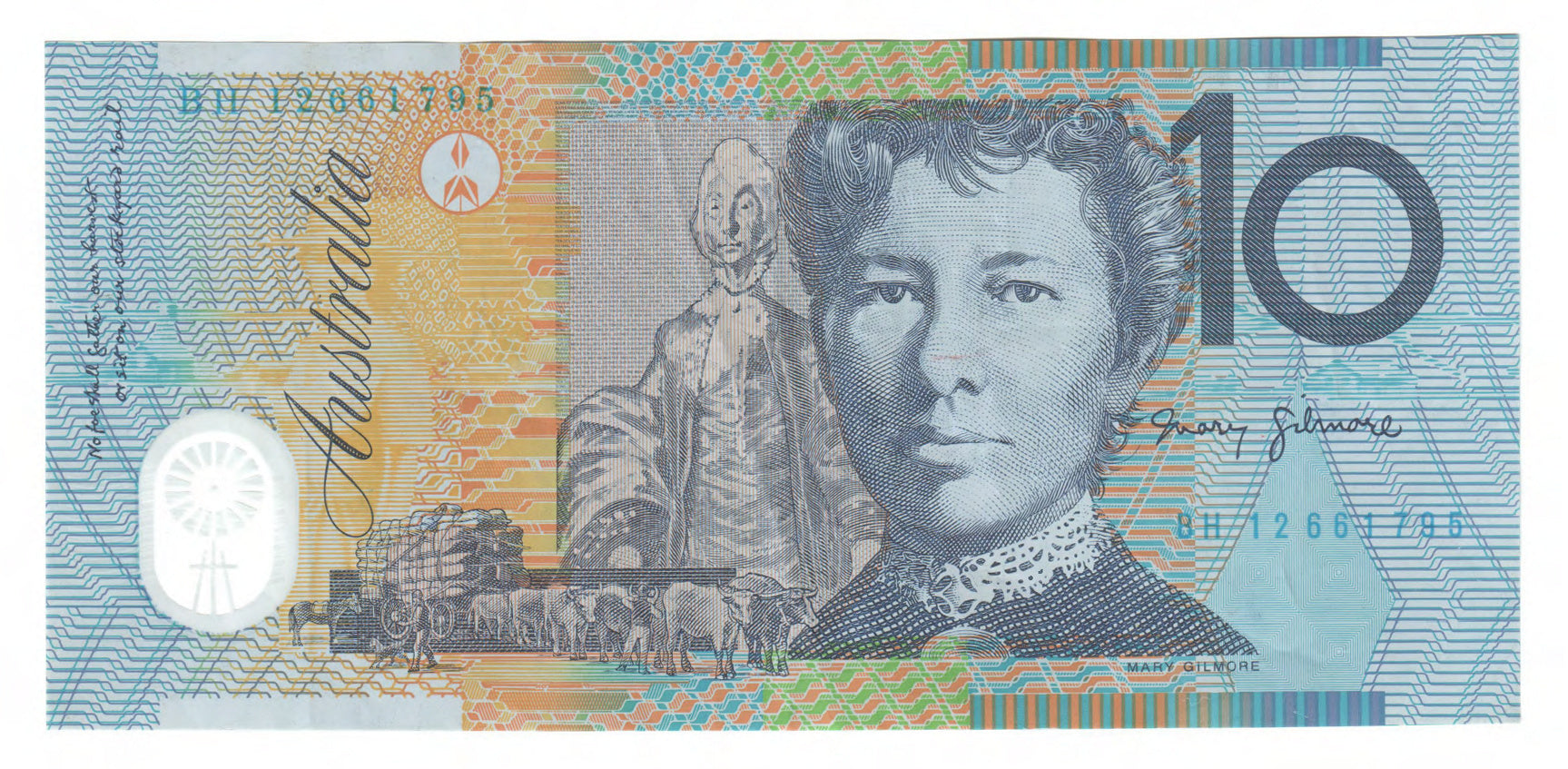 Australian 2012 10 Dollar Stevens Parkinson Polymer Banknote s/n BH 12 ...