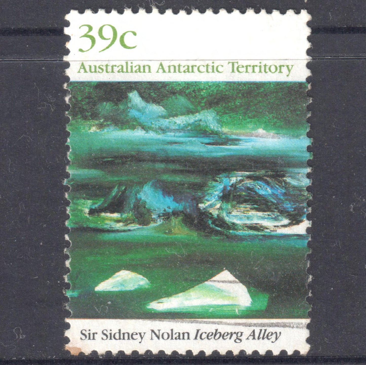 Australian Antarctic Territory 1989 39 Cent Multicoloured Antarctic Landscape Paintings by Sir Sidney Nolan Stamp - Perfin:14x13.25