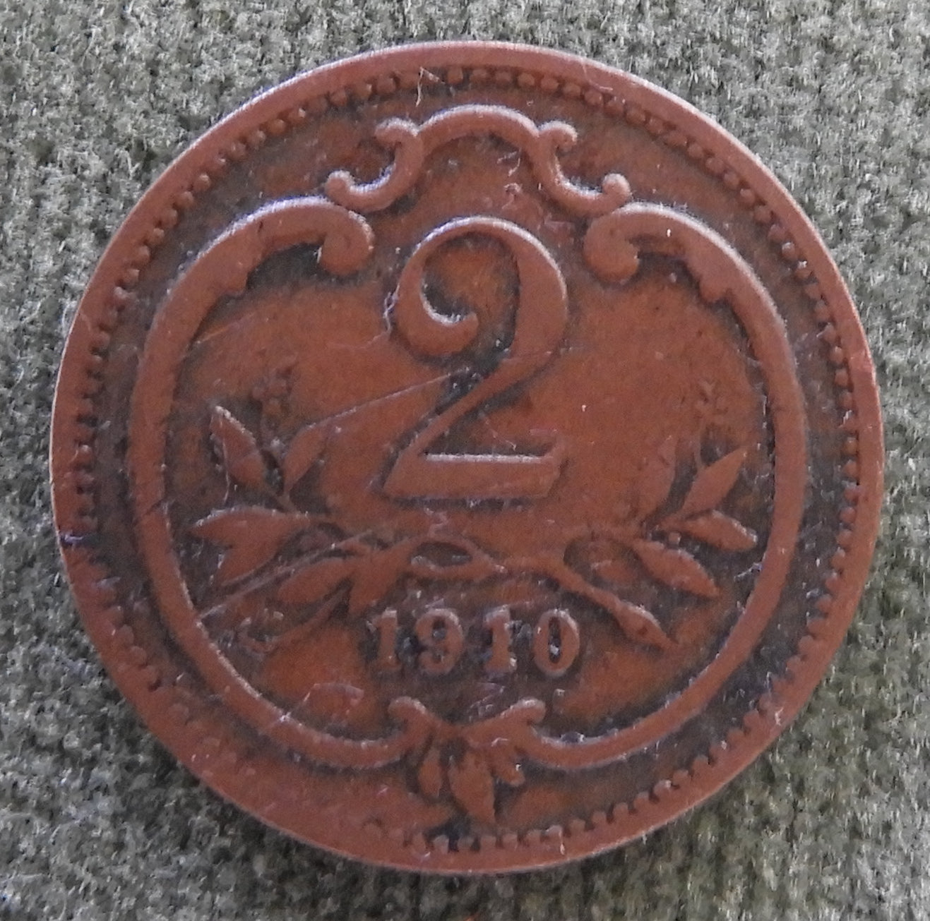 Austria 1910 2 Heller Coin Franz Joseph I