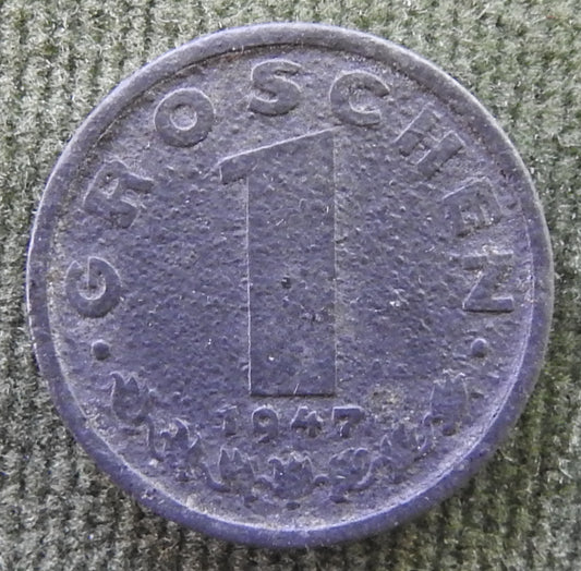 Austria 1947 1 Groschen Austrian Coat of Arms Coin