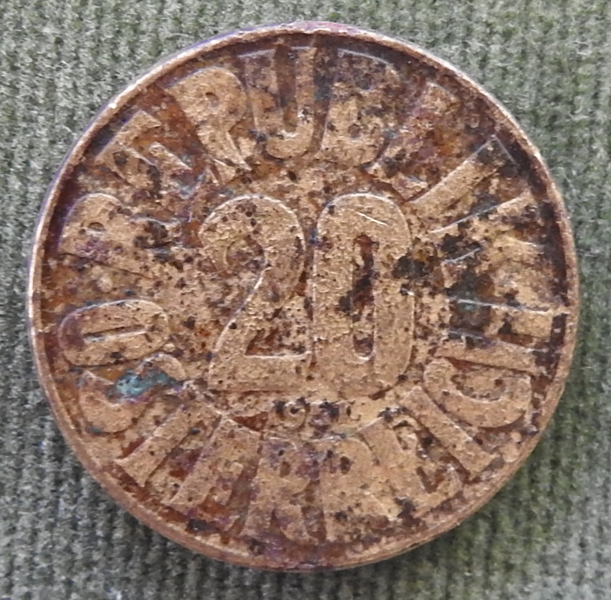 Austria 1951 20 Groschen Coin