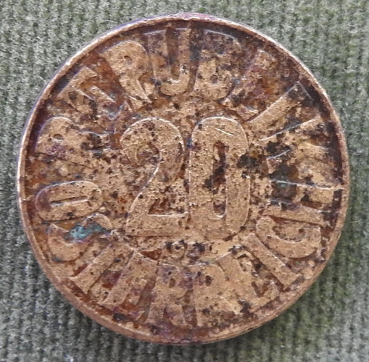 Austria 1951 20 Groschen Coin