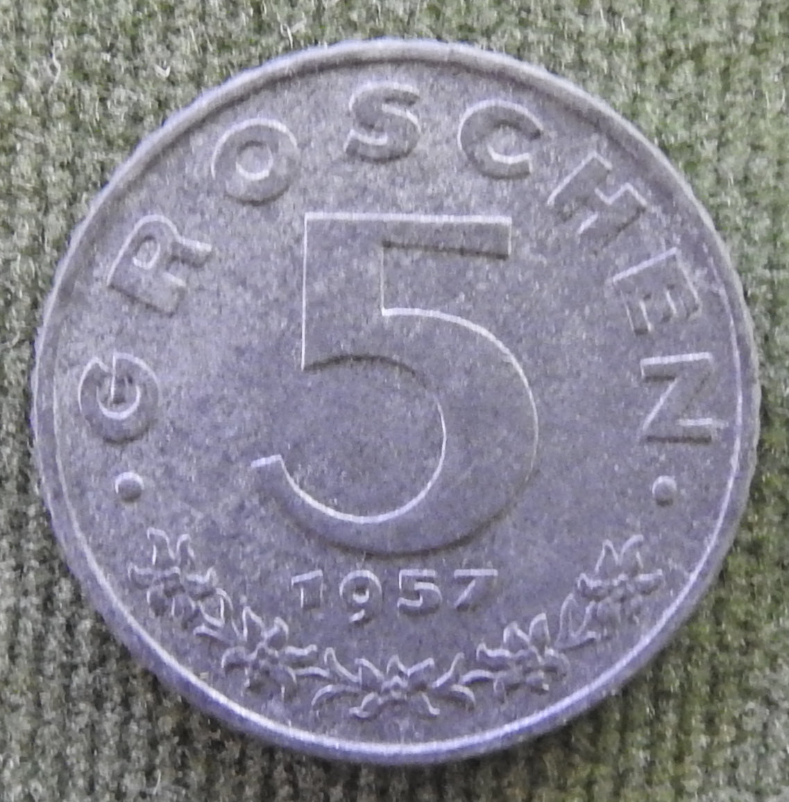 Austria 1957 5 Groschen Austrian Coat of Arms Coin