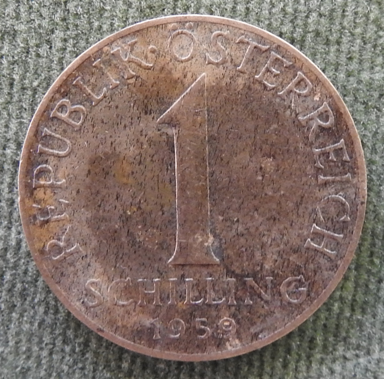Austria 1959 1 Schilling Coin - Grades as Fine