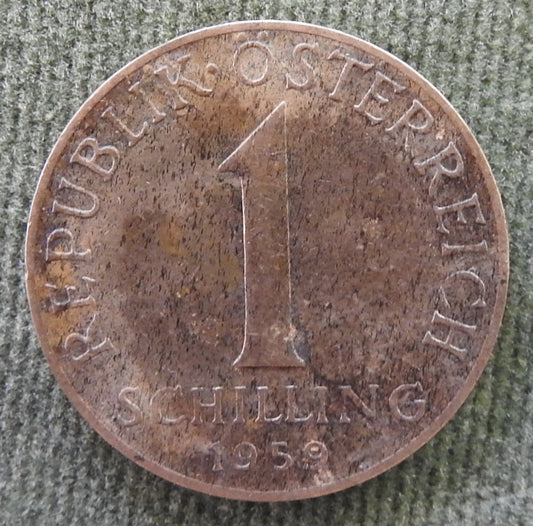Austria 1959 1 Schilling Coin - Grades as Fine