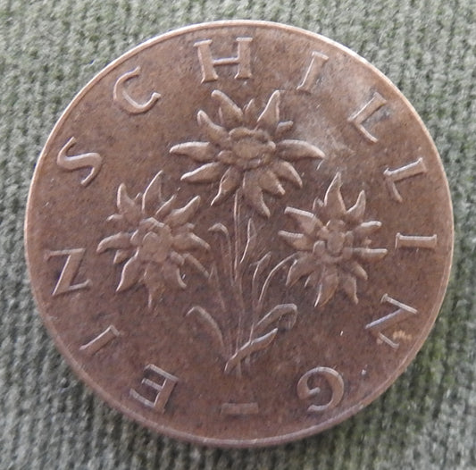 Austria 1959 1 Schilling Coin - Grades as Fine