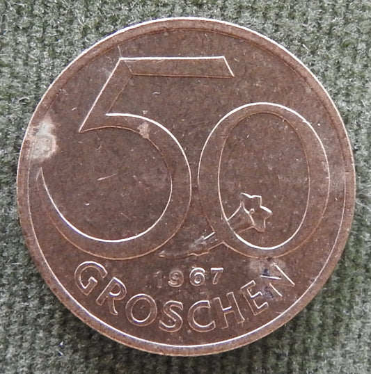 Austria 1967 50 Groschen Austrian Escutcheon Coin