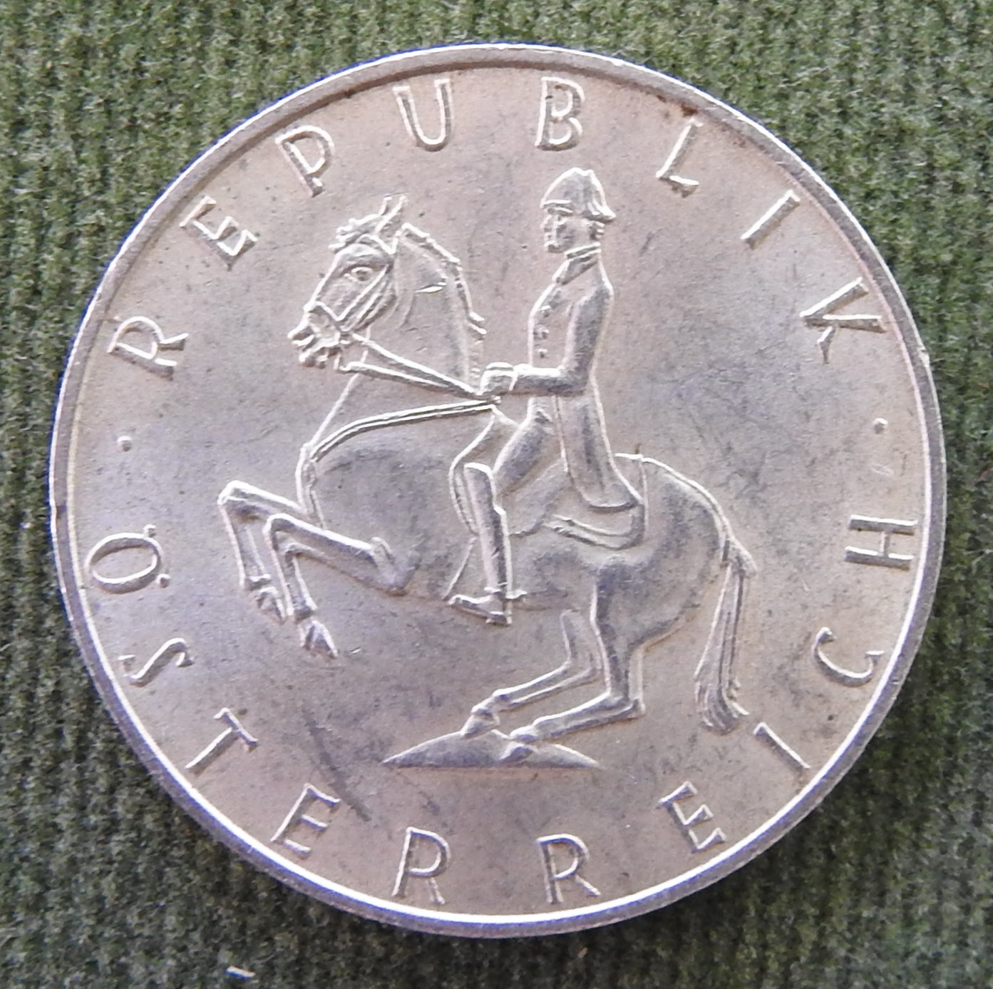 Austria 1968 5 Schilling Lipizzaner Horse Silver Coin