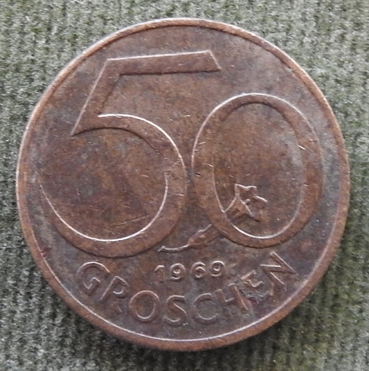 Austria 1969 50 Groschen Coin