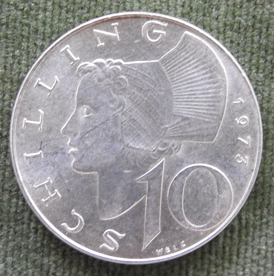 Austria 1973 10 Schilling Woman's Head Coin