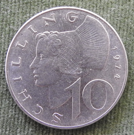 Austria 1974 10 Schilling Coin