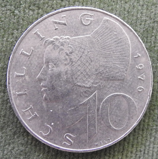 Austria 1976 10 Schilling Woman's Head Coin
