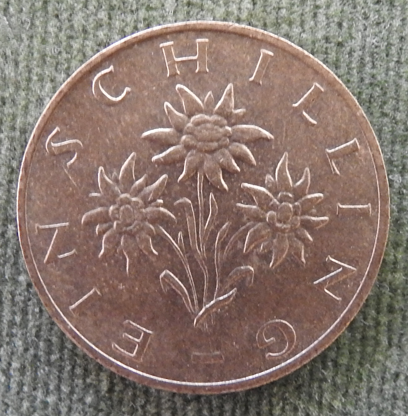 Austria 1992 1 Schilling Three Edelweiss Flowers Coin