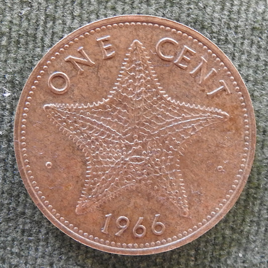 Bahama Islands 1966 1 Cent One Cent Coin Starfish