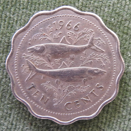 Bahama Islands 1966 10 Cent Ten Cent Coin Two Bonefish