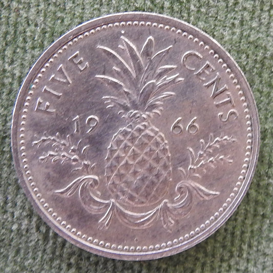 Bahama Islands 1966 5 Cent Five Cent Coin Pineapple
