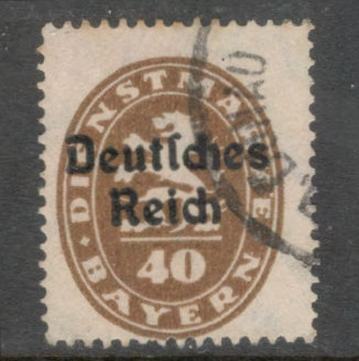 Bayern 1920 40 Pfennig Light Brown Government Service Stamp Overprinted Deutsches Reich - Perfin:14