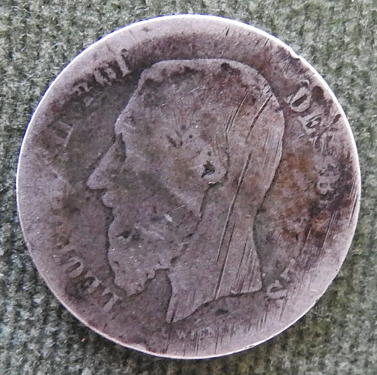 Belgium 1866 - 1899 50 Centime Coin King Leopold II