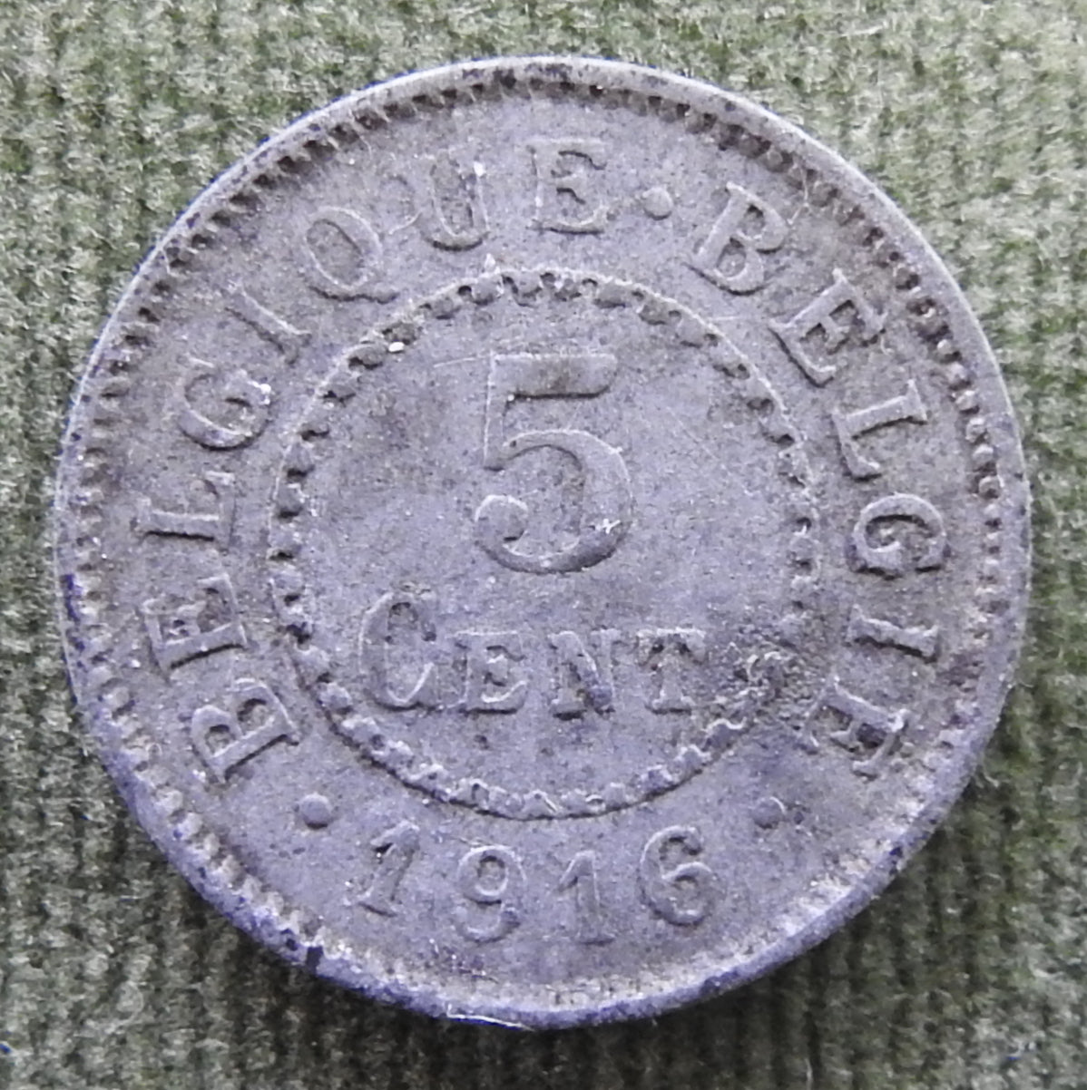 Belgium 1916 5 Centimes Coin