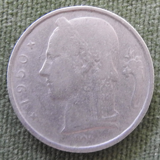 Belgium 1950 5 Franc Coin Head of Ceres - Dutch Text