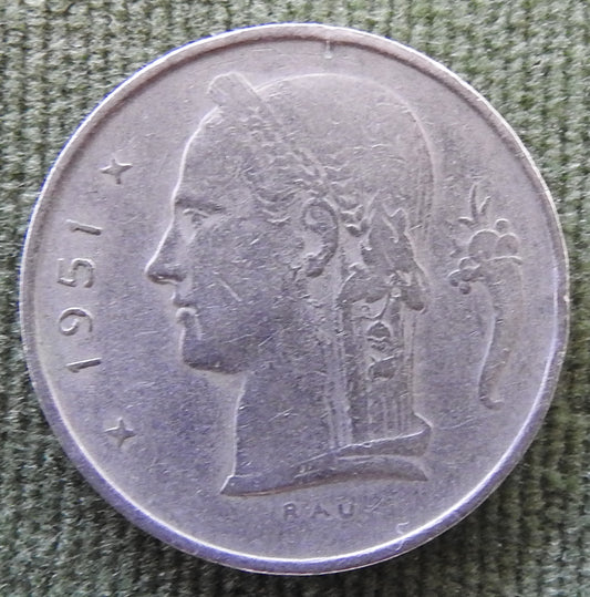 Belgium 1951 1 Franc Coin Head of Ceres - French Text
