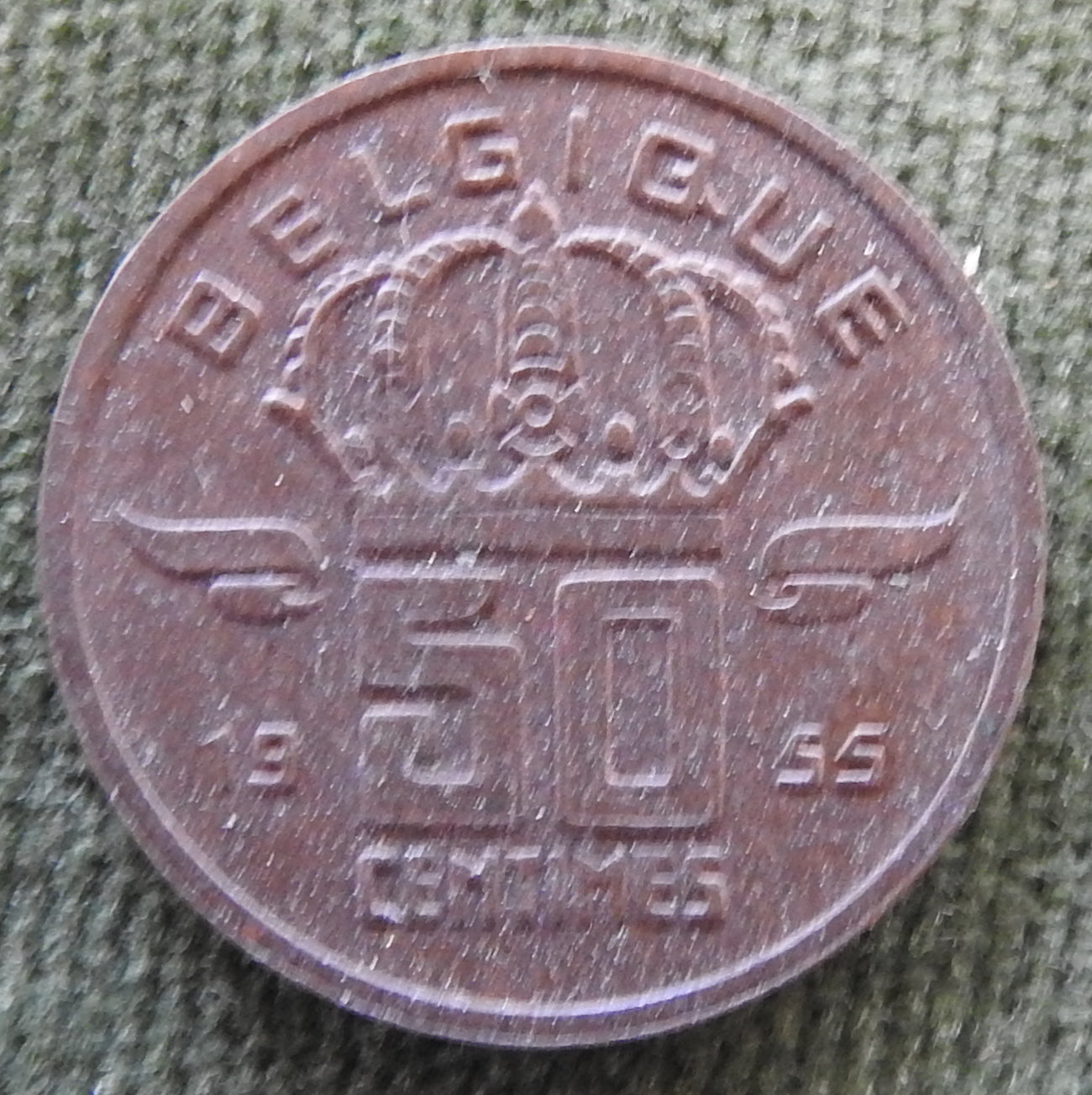 Belgium 1955 50 Centime Coin