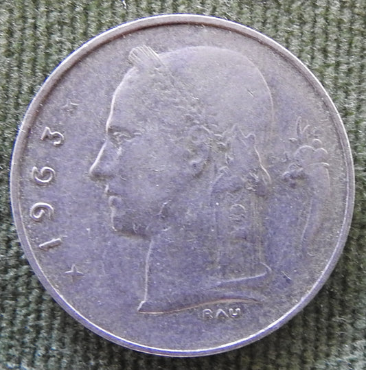 Belgium 1963 1 Franc Coin - Circulated