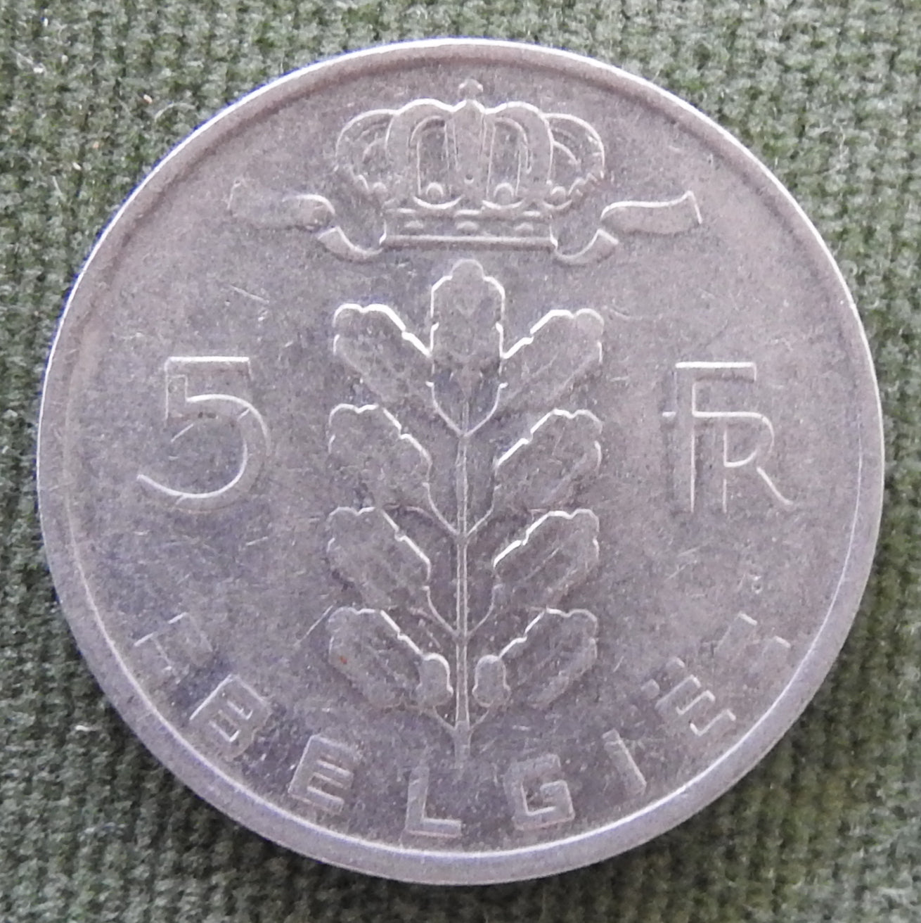 Belgium 1964 5 Franc Coin Head of Ceres - Dutch Text