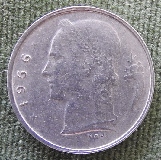 Belgium 1966 1 Franc Coin Head of Ceres - French Text