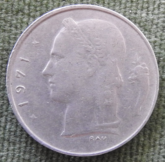 Belgium 1971 1 Franc Coin Head of Ceres - French Text