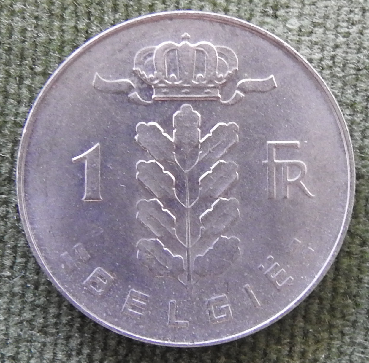 Belgium 1972 1 Franc Coin Head of Ceres - Dutch Text