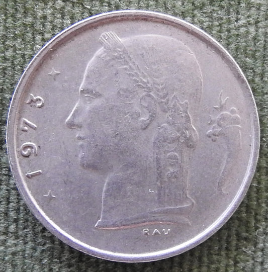 Belgium 1973 1 Franc Coin Head of Ceres - French Text