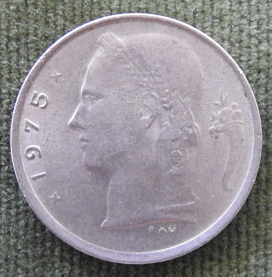 Belgium 1975 1 Franc Coin Head of Ceres - Dutch Text