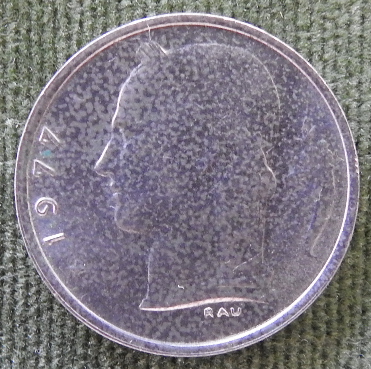 Belgium 1977 1 Franc Coin Head of Ceres - French Text