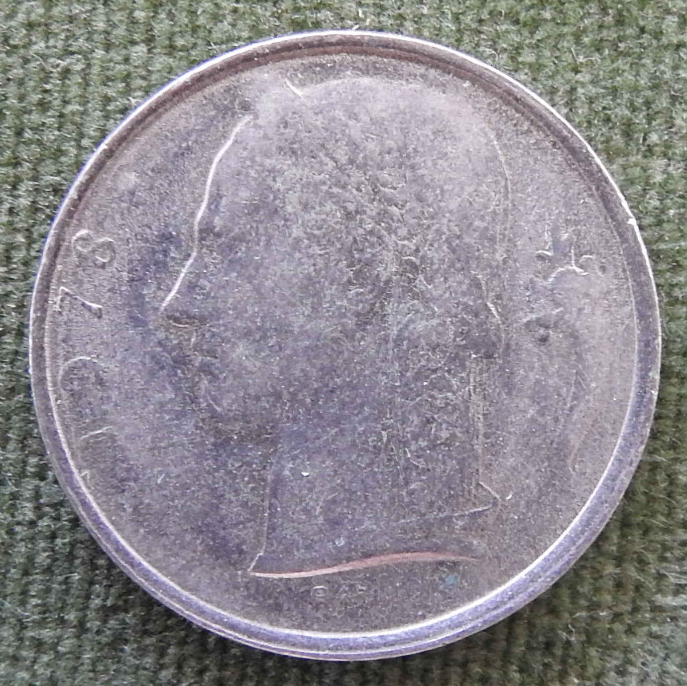 Belgium 1978 5 Franc Coin Head of Ceres - French Text