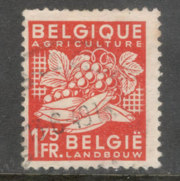 Belgium 1948 - 1949 1.75 Franc Red National Industry Agriculture Stamp - Perfin: 11.5