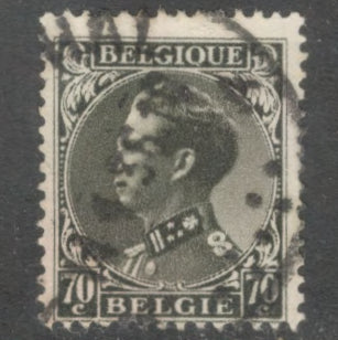 Belgium 1934 - 1935 70 Centime Dark Olive King Leopold Stamp - Perfin: 13.5x14.0