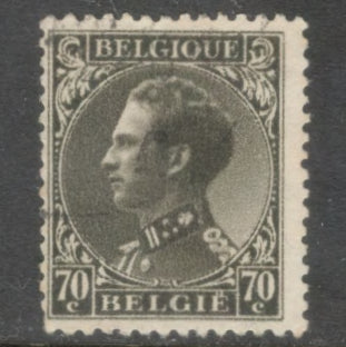 Belgium 1934 - 1935 70 Centime Dark Olive King Leopold Stamp - Perfin: 13.5x14.0
