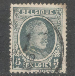 Belgium 1922 - 1925 5 Centime Grey King Albert Stamp - Perfin: 14.0
