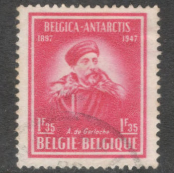 Belgium 1947 1.35 Franc Carmine Antarctic Stamp - Perfin: 11.5