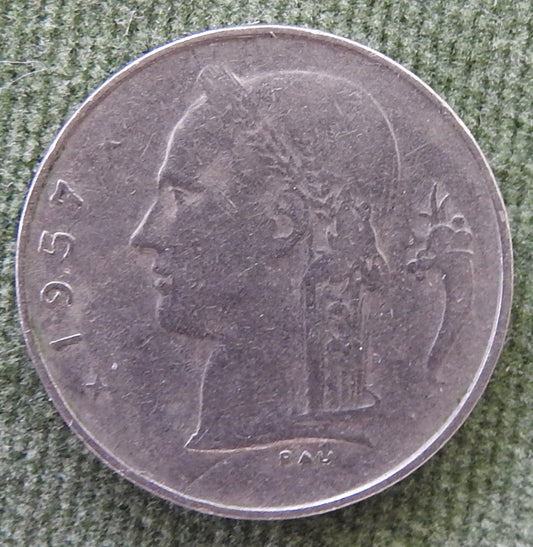 Belgium 1957 1 Franc Coin Head of Ceres - Dutch Text