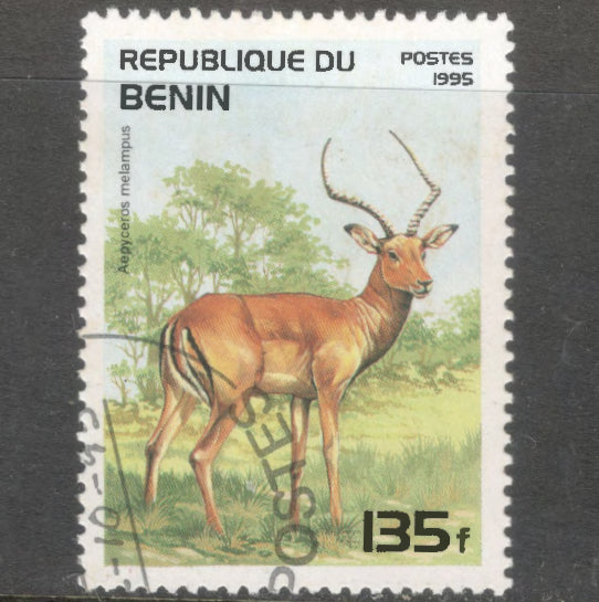 Benin 1995 135 Francs Multicoloured Mammals Aepyceros Melampus Stamp - Perfin: 12.75