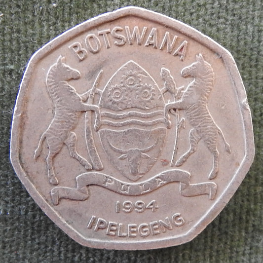 Botswana 1994 2 Pula Rhinoceros Coin