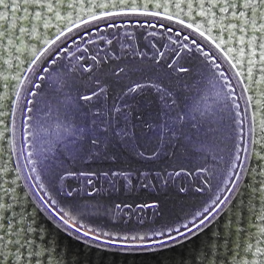 Brazil 1987 10 Centavos Coin State Emblem